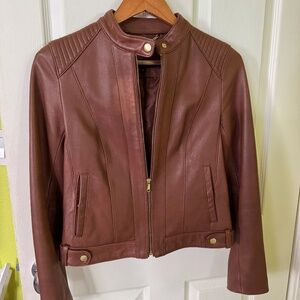 Women’s Cole Haan Brown Leather Jacket PS